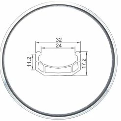 24 Zoll 24-507 Alex DM24 Alufelge Schwarz/silber Geöst 36L