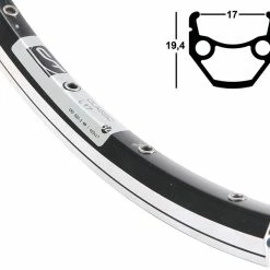 28 Zoll 17-622 Contec Classic L17 Alufelge Schwarz/silber Geöst 36L