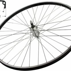 Hinterrad 28 Zoll 17-622 Grünert Alu-Kastenfelge Schwarz Mutternachse Für 5-6-7-er Schraubkranz