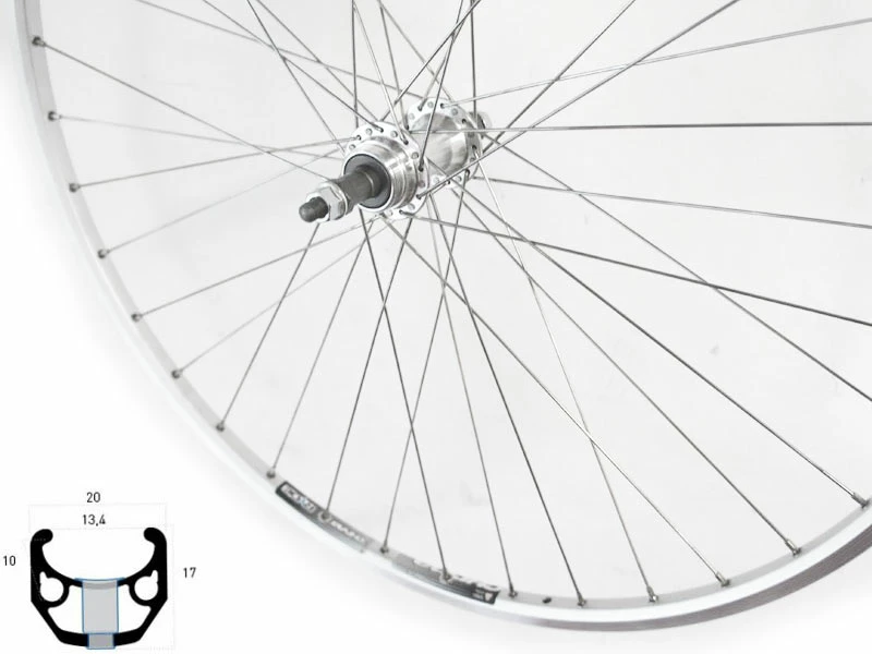 Rennrad-Hinterrad 13-622 Ryde Chrina Silber / Schraubkranz 3 Rennrad-Hinterrad 13-622 Ryde Chrina Silber / Schraubkranz