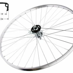 Hinterrad 19-622 Kastenfelge Silber Velosteel Rücktritt 108mm Mit Kleinteilen / Speichen Verstärkt 2.34mm
