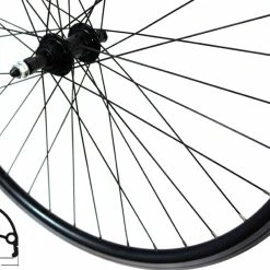 Hinterrad 26 Zoll 19-559 Schürmann Euroline Schwarz Mutternachse / Für Schraubkranz