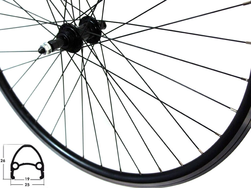 Hinterrad 26 Zoll 19-559 Schürmann Euroline Schwarz Mutternachse / Für Schraubkranz 3 Hinterrad 26 Zoll 19-559 Schürmann Euroline Schwarz Mutternachse / Für Schraubkranz