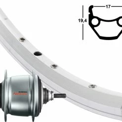 Hinterrad 17-622 Contec Classic L17 Silber Shimano Nexus 8-Gang Rücktritt Si-Sp