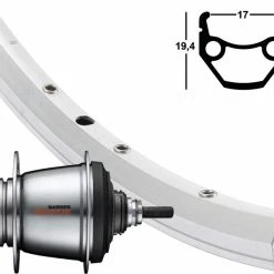 Hinterrad 17-622 Contec Classic L17 Silber Shimano Nexus 7-Gang Rücktritt SG-C3001 Si-Sp