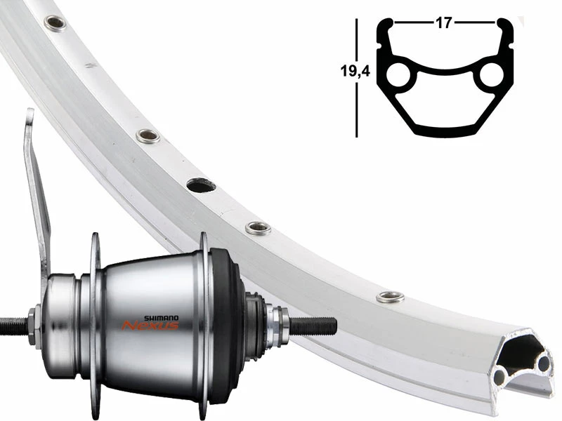 Hinterrad 17-622 Contec Classic L17 Silber Shimano Nexus 7-Gang Rücktritt SG-C3001 Si-Sp 3 Hinterrad 17-622 Contec Classic L17 Silber Shimano Nexus 7-Gang Rücktritt SG-C3001 Si-Sp