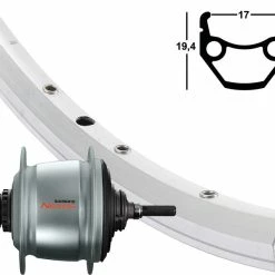 Hinterrad 17-622 Contec Classic L17 Silber Shimano Nexus 8-Gang Leerlauf/Rollenbr. Si-Sp