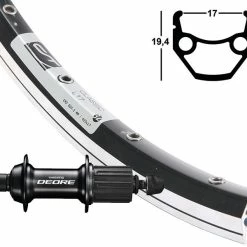 Hinterrad 17-622 Contec Classic L17 Schwarz Shimano Deore T610 Schnellpsanner / Schwarze Speichen Sw-Sp