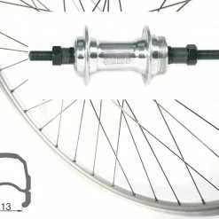 Rennrad-Hinterrad 28 Zoll 13-622 Rodi Wegal Due Silber Quando Mutternachse 129mm Für 5-6-7-fach-Schraubkassette