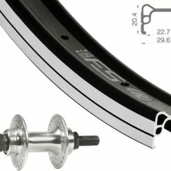 Hinterrad 20 Zoll 23-406 Rodi FS23 Schwarz Quando KT-D16F BMX M10-Mutternachse 110mm