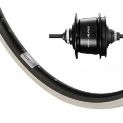 Hinterrad 28 Zoll 19-622 Ryde Andra10 Schwarz/silber Mit Shimano Alfine 8-Gang SGS7001 Leerlauf/Centerlock Schwarz Und Schwarzen Niro-Speichen