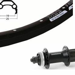 Hinterrad 28 Zoll 19-622 Schürmann Yak19 Disc Schwarz / Shimano FH-M4050 Centerlock Schwarz / Schwarze Nirospeichen