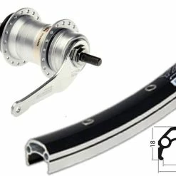 Hinterrad 28 Zoll 19-622 Schürmann YAK19 Schwarz Geöst Mit Shimano Nexus 3-Gang Rücktritt Silber 120mm Und Schwarzen Speichen