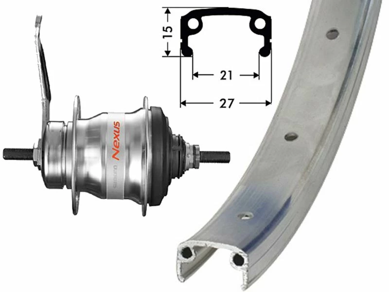 Hinterrad 26 Zoll 21-559 Schürmann Sport Silber Mit Shimano Nexus 7-Gang Rücktritt Silber SG-C3001 Und Silbernen Niro-Speichen 3 Hinterrad 26 Zoll 21-559 Schürmann Sport Silber Mit Shimano Nexus 7-Gang Rücktritt Silber SG-C3001 Und Silbernen Niro-Speichen