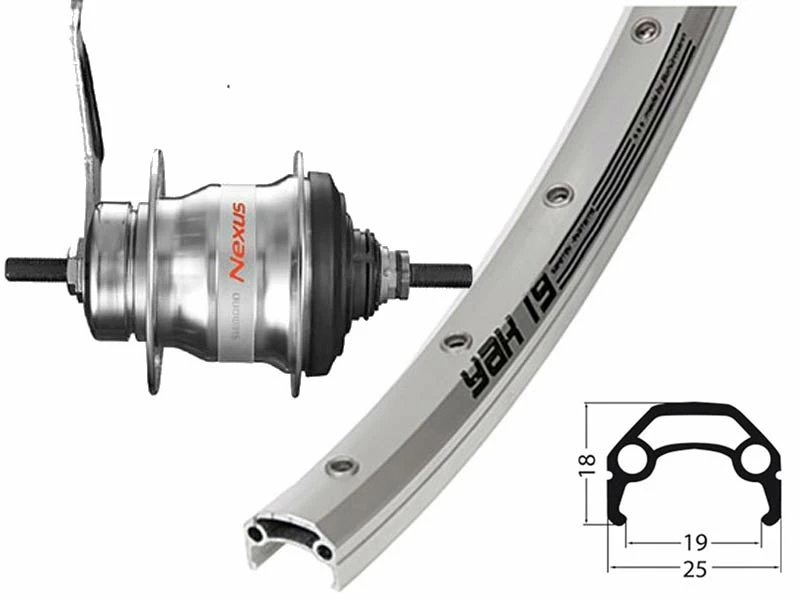 Hinterrad 28 Zoll 19-622 Schürmann YAK 19 Silber Geöst Mit Shimano Nexus 7-Gang Rücktritt Silber Und Silbernen Niro-Speichen 3 Hinterrad 28 Zoll 19-622 Schürmann YAK 19 Silber Geöst Mit Shimano Nexus 7-Gang Rücktritt Silber Und Silbernen Niro-Speichen