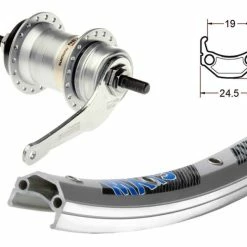 Hinterrad 28 Zoll 19-622 EXAL MX19 Silber Mit Shimano Nexus 3-Gang Rücktritt Silber 120mm Und Silbernen Speichen