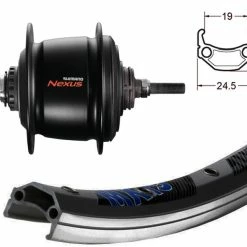 Hinterrad 28 Zoll 19-622 EXAL MX19 Schwarz Mit Shimano Nexus 8-Gang Leerlauf Schwarz Und Silbernen Niro-Speichen