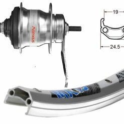Hinterrad 28 Zoll 19-622 EXAL MX19 Silber Mit Shimano Nexus 7-Gang Rücktritt Silber SG-C3001 Und Silbernen Niro-Speichen