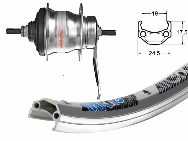 Hinterrad 26 Zoll 19-559 EXAL MX19 Silber Mit Shimano Nexus 7-Gang Rücktritt Silber SG-C3001 Und Silbernen Niro-Speichen 2 Hinterrad 26 Zoll 19-559 EXAL MX19 Silber Mit Shimano Nexus 7-Gang Rücktritt Silber SG-C3001 Und Silbernen Niro-Speichen