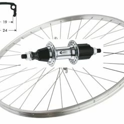 Hinterrad 19-622 Schürmann Kastenfelge Silber Quando KT-AZ1R 7-fach-Steckkranznabe 134mm