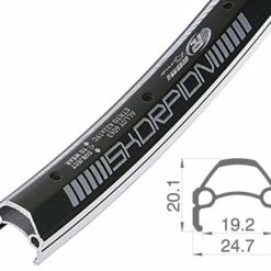 26 Zoll 19-559 Rodi Skorpion Alufelge Schwarz/silber 36L