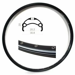 26 Zoll 25-559 Rodi Vision 25 Alufelge Schwarz Geöst 36L