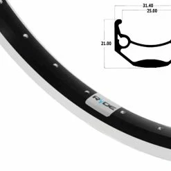 28 Zoll 25-622 Ryde Andra40 Alufelge Schwarz-silber 32L