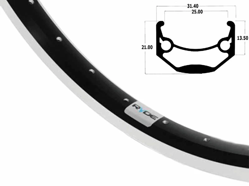 26 Zoll 25-559 Ryde Andra40 Alufelge Schwarz/silber 36L 3 26 Zoll 25-559 Ryde Andra40 Alufelge Schwarz/silber 36L