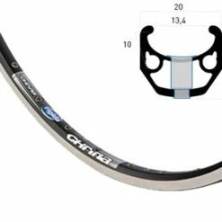 28 Zoll 13-622 Ryde Chrina Rennrad-Alufelge Schwarz/silber Geöst 36L