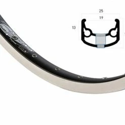 26 Zoll 19-559 Ryde Sputnik Alufelge Schwarz/silber Geöst 36L