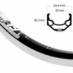 28 Zoll 19-622 Ryde ZAC19 Alufelge Schwarz/silber Geöst 36L