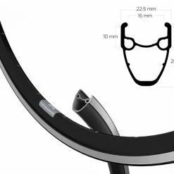 28 Zoll 16-622 Ryde DP16 Alufelge Schwarz/silber 32L