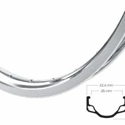 Sondergröße 635 Ryde HL32 Alufelge L4.5 Silber-poliert 36L