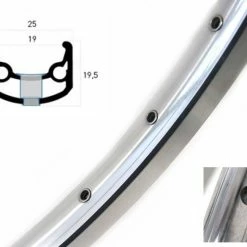 28 Zoll 19-622 Ryde Sputnik Alufelge Silber-poliert Geöst 32L
