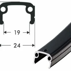 28 Zoll 19-622 Schürmann Sport Alu-Kastenfelge Schwarz/silber 36L