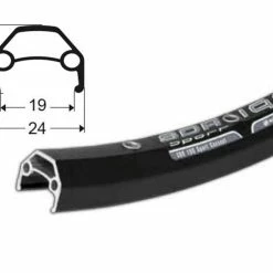 28 Zoll 19-622 Schürmann SDR Sport Disc Alufelge Schwarz Geöst 32L