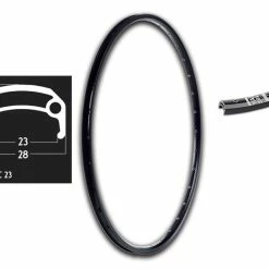 28 Zoll 23-622 Schürmann YAK23 Disc Felge Schwarz Geöst 36L