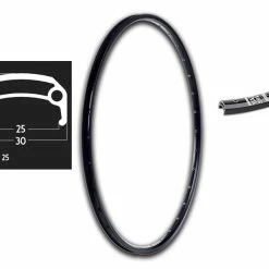 28 Zoll 25-622 Schürmann YAK25 Disc Felge Schwarz Geöst 36L