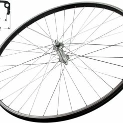 Vorderrad 28 Zoll 17-622 Grünert Alu-Kastenfelge Schwarz Mutternachse