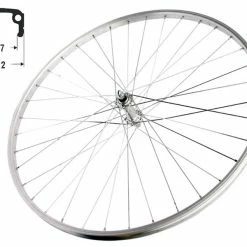 Vorderrad 28 Zoll 17-622 Grünert Alu-Kastenfelge Silber Mutternachse