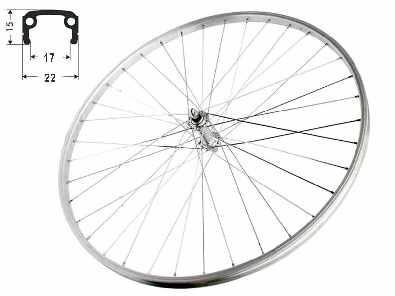 Vorderrad 28 Zoll 17-622 Grünert Alu-Kastenfelge Silber Mutternachse 3 Vorderrad 28 Zoll 17-622 Grünert Alu-Kastenfelge Silber Mutternachse