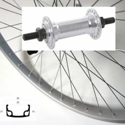 Vorderrad 26 Zoll 25-559 Ryde AS32 Silber Quando Vollachse