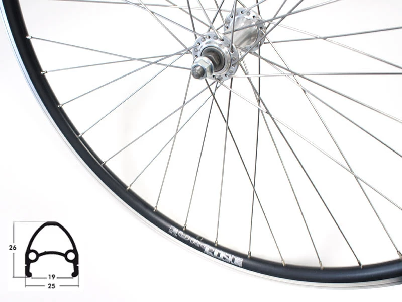 Vorderrad 26 Zoll 19-559 Schürmann Euroline Schwarz Alunabe Silber Mutternachse 3 Vorderrad 26 Zoll 19-559 Schürmann Euroline Schwarz Alunabe Silber Mutternachse
