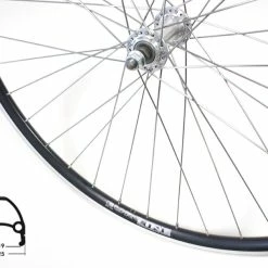 Vorderrad 28 Zoll 19-622 Schürmann Euroline Schwarz Alunabe Silber Mutternachse