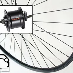 Vorderrad YAK Schwarz Dynamo DHC3000 Schwarz Mutternachse 28 Zoll 19-622