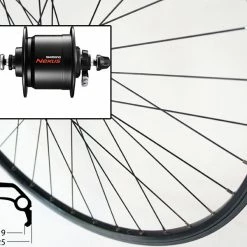 Vorderrad YAK Schwarz Dynamo DHC3000 Schwarz HA 26 Zoll 19-559