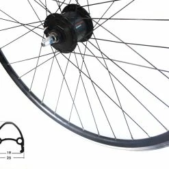 Vorderrad 28 Zoll 19-622 Schürmann Euroline Schwarz Dynamo DHC3000 Schwarz Mutternachse