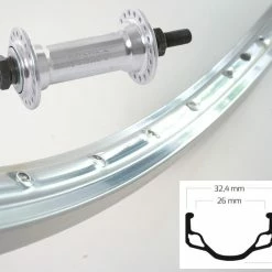 Vorderrad Ryde HL32 Silber 28 Zoll 622 Mit Quando Vollachse KT-A16F