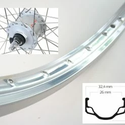 Sondergröße 635 Vorderrad Ryde HL32 Silber Mit Shimano Nabendynamo DH-C3000 Mutternachse Silber