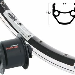 Vorderrad 17-622 Contec Classic L17 Schwarz Shimano Nabendynamo DH-C3000 HA Sw-Sp